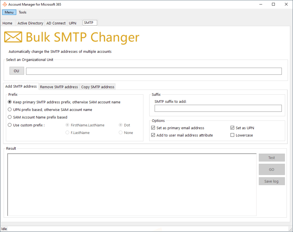 AMM365 - Bulk SMTP Changer